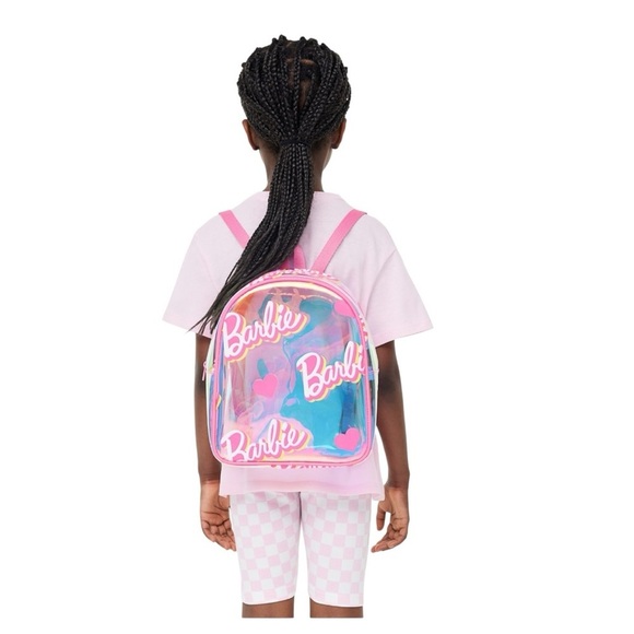 H&M Other - H&M Iridescent Backpack Small Pink Barbie Clear Girls
